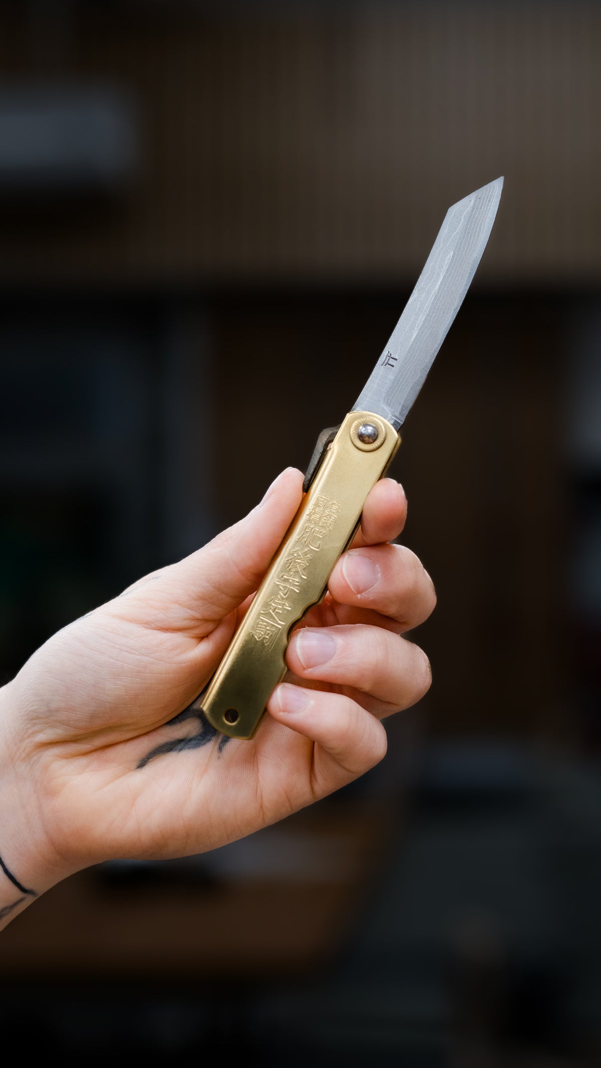 Japanisches Damast Taschenmesser - TEMPLE TOOL