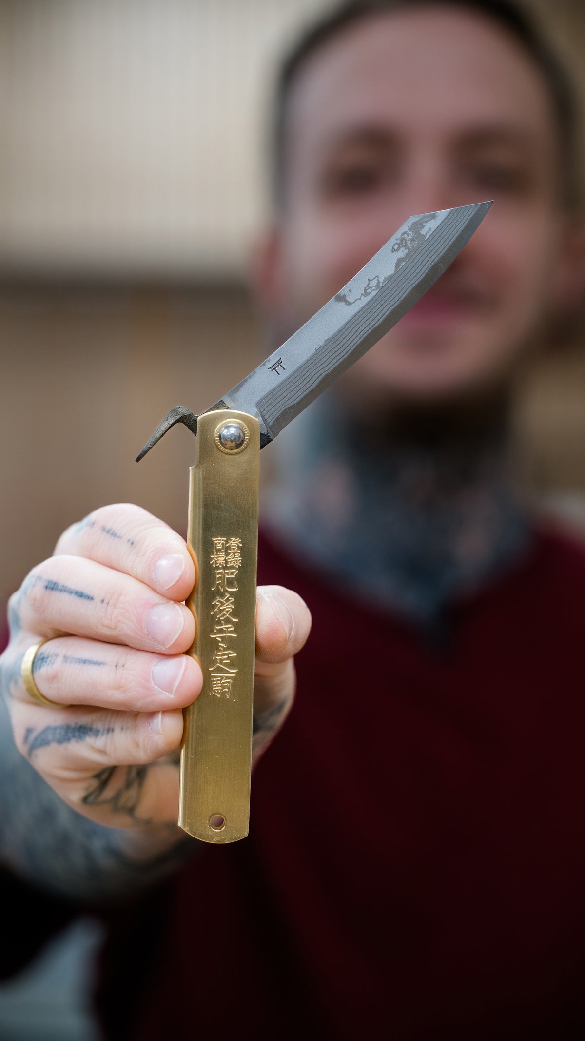 Japanisches Damast Taschenmesser - TEMPLE TOOL