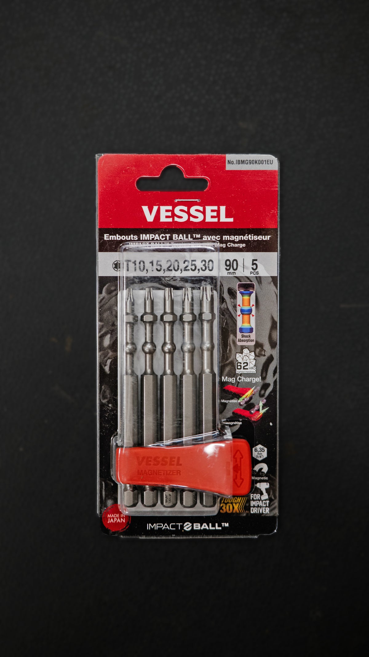 VESSEL Bitsatz Impact Ball TORX T10, T15, T20, T25, T30 90mm